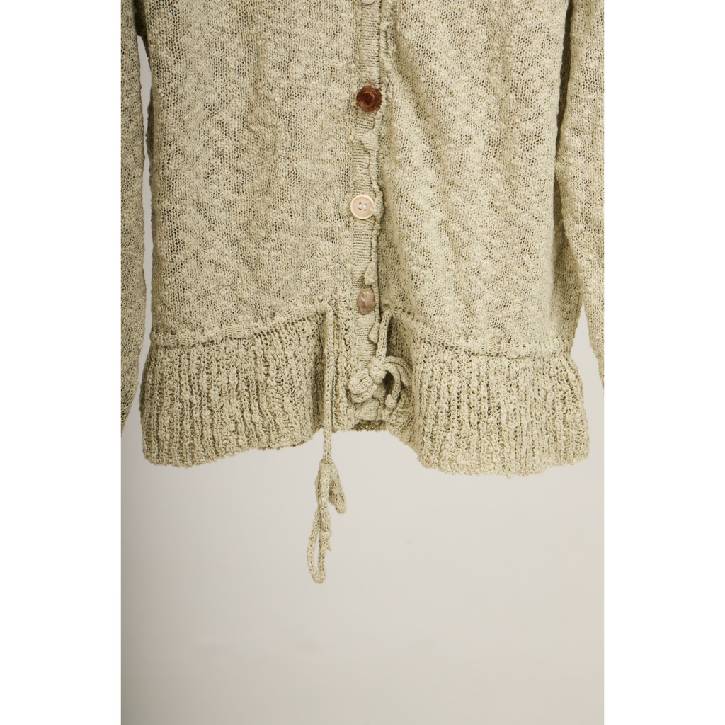 Knit Tie-Waist Cardigan – Green
