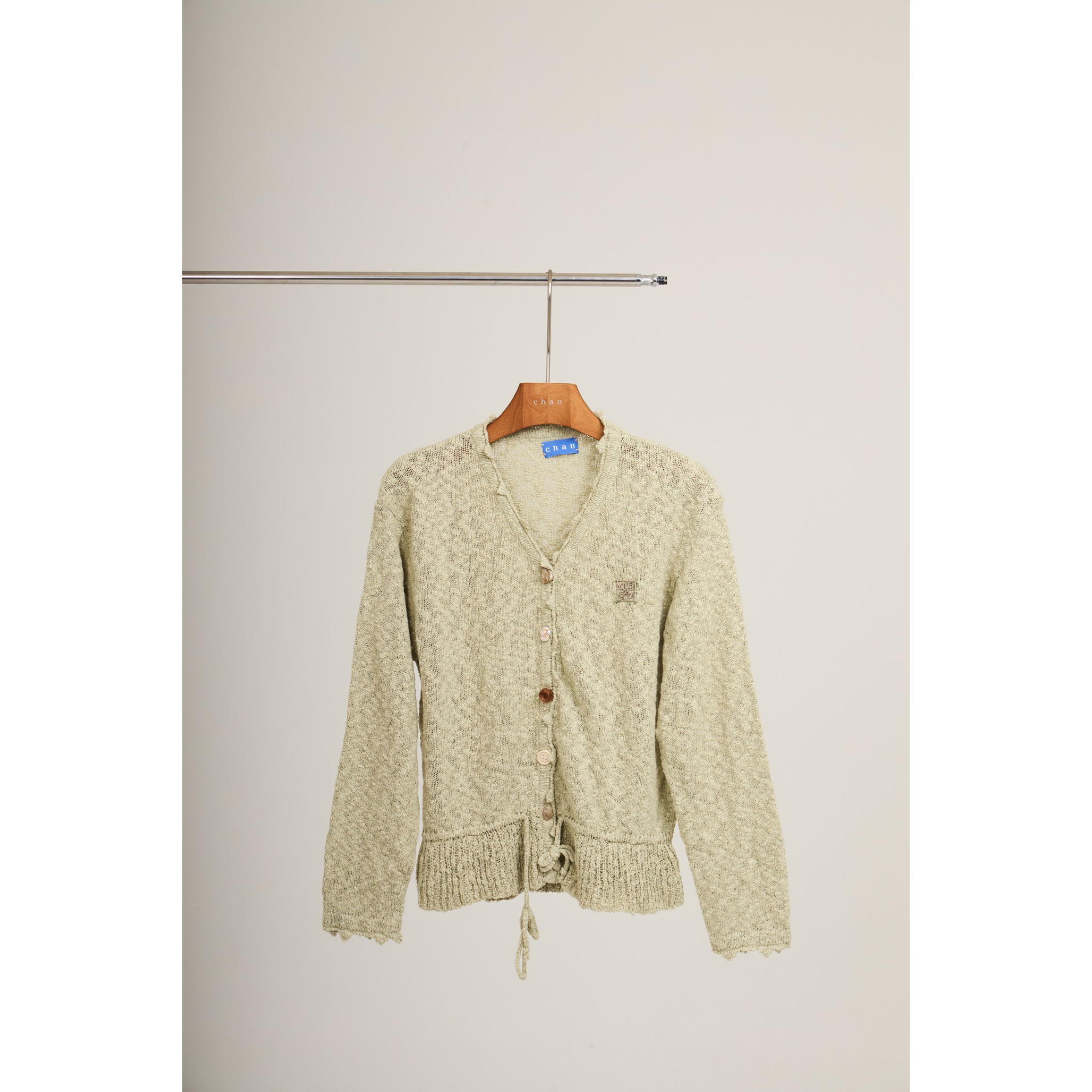 Knit Tie-Waist Cardigan – Green