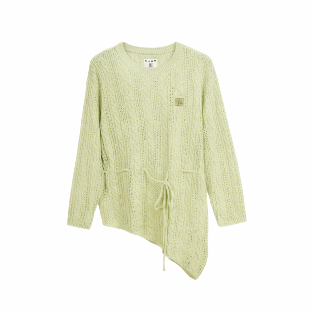 Asymmetric Knit Top – Olive