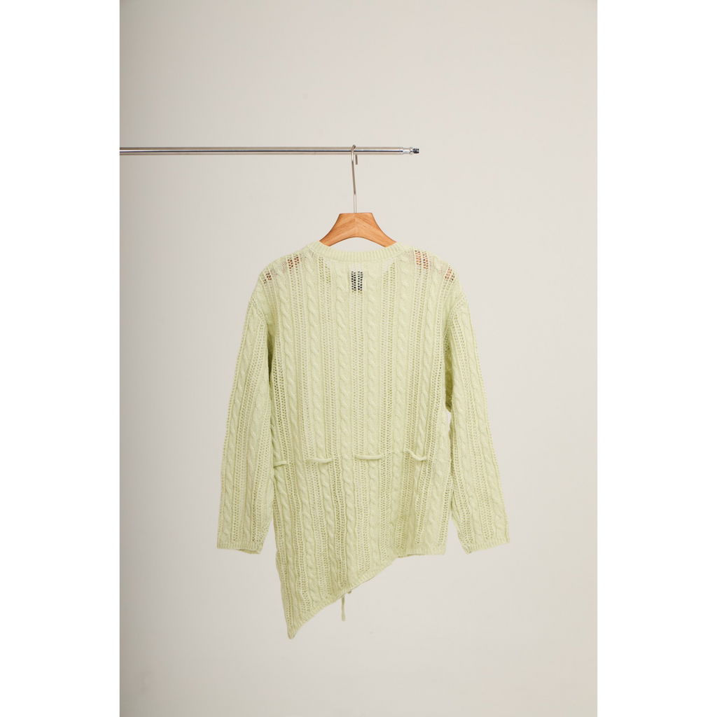 Asymmetric Knit Top – Olive