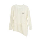 Asymmetric Knit Top – Beige