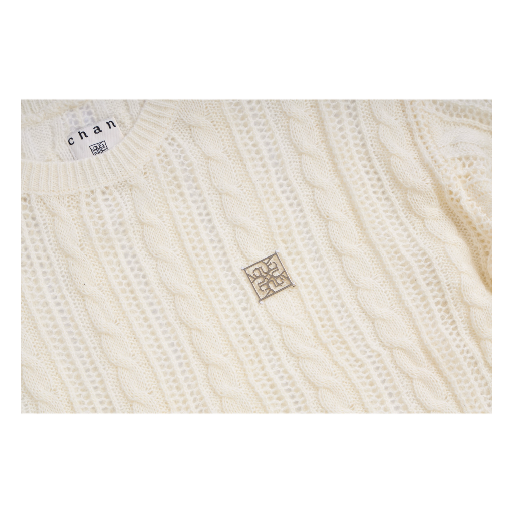 Asymmetric Knit Top – Beige