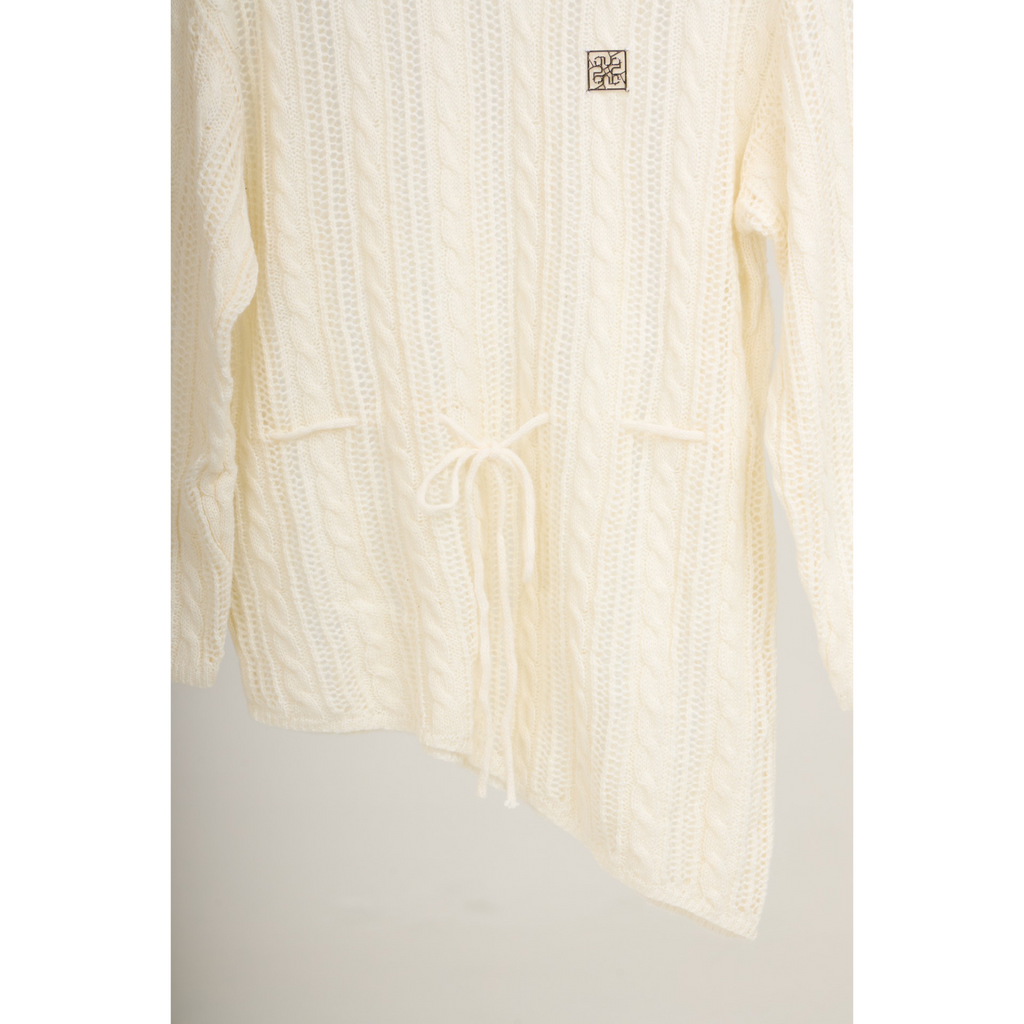 Asymmetric Knit Top – Beige