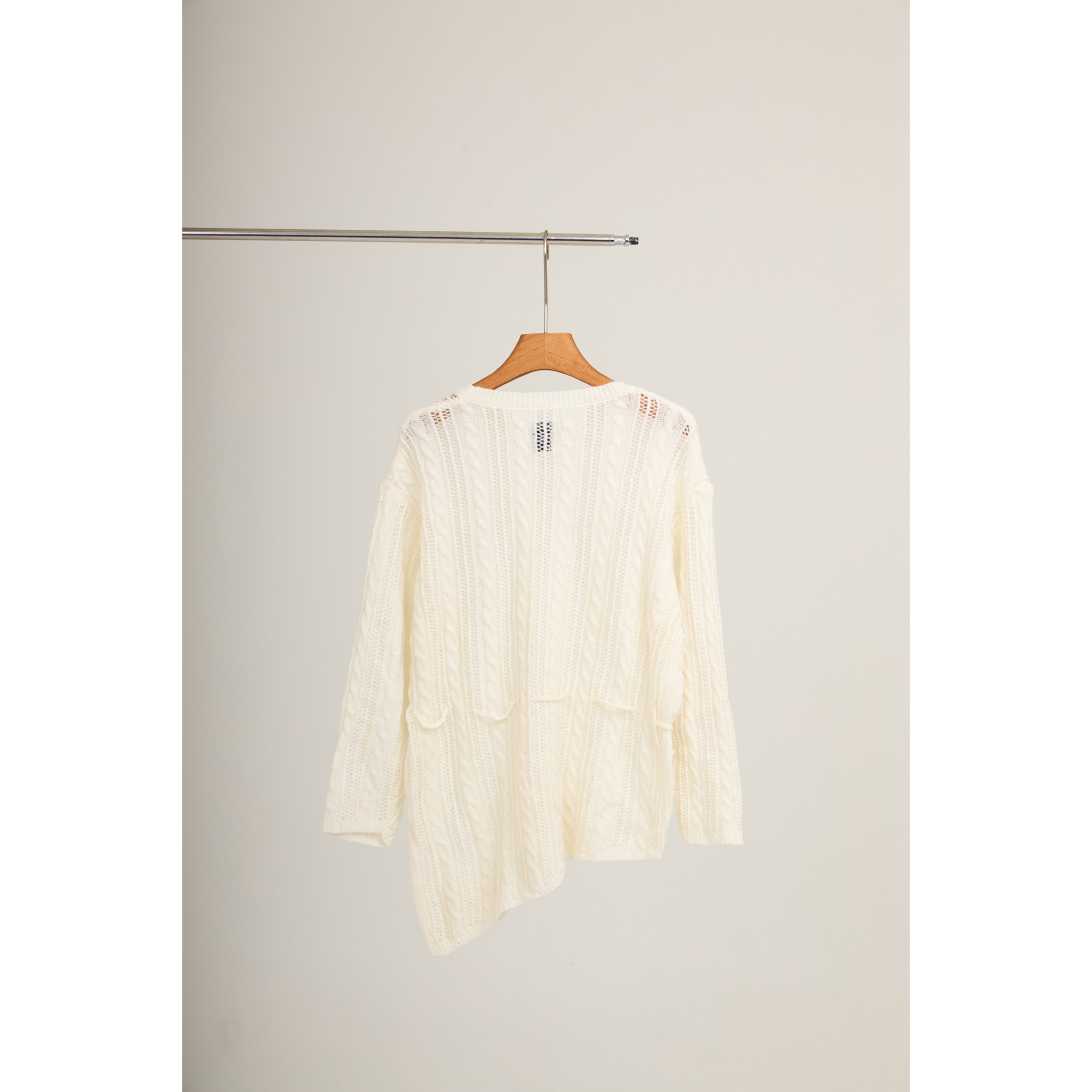 Asymmetric Knit Top – Beige