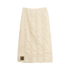 Ruched Midi Skirt – Beige