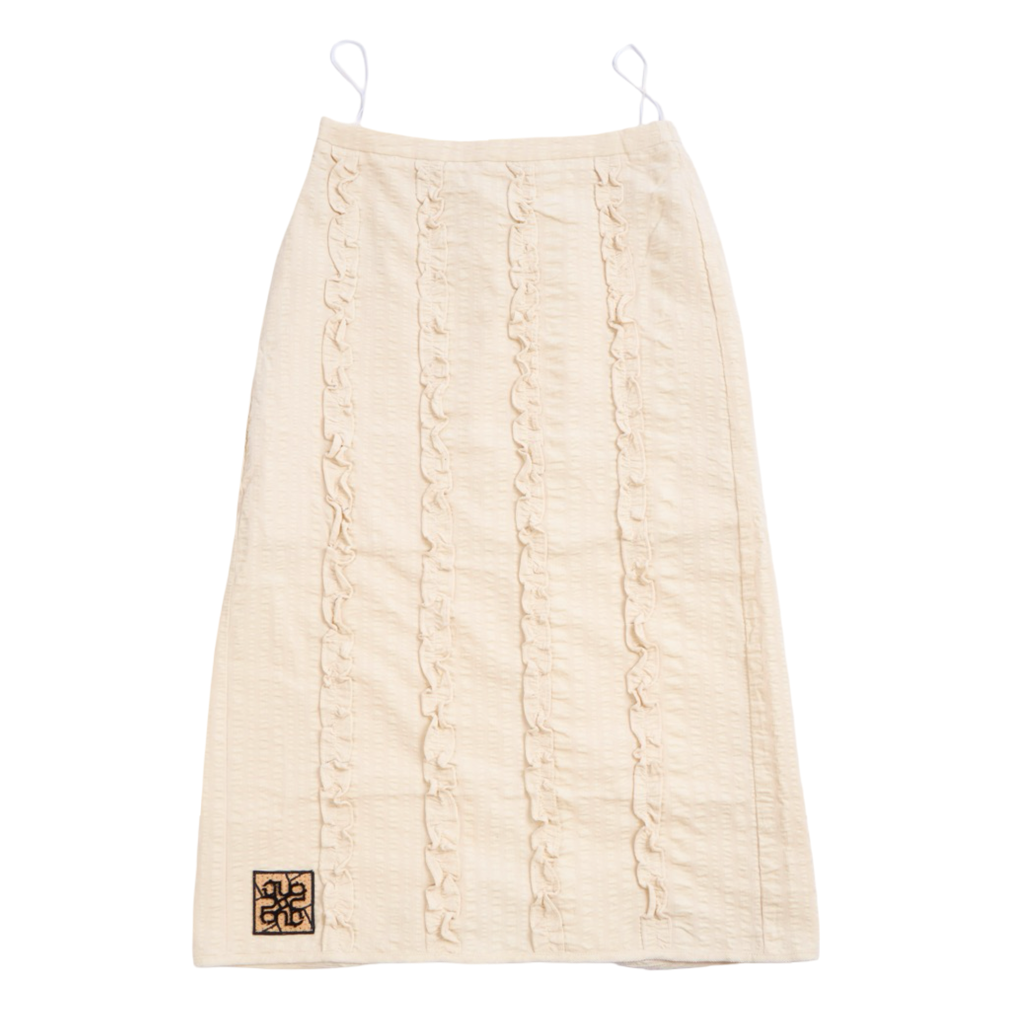 Ruched Midi Skirt – Beige