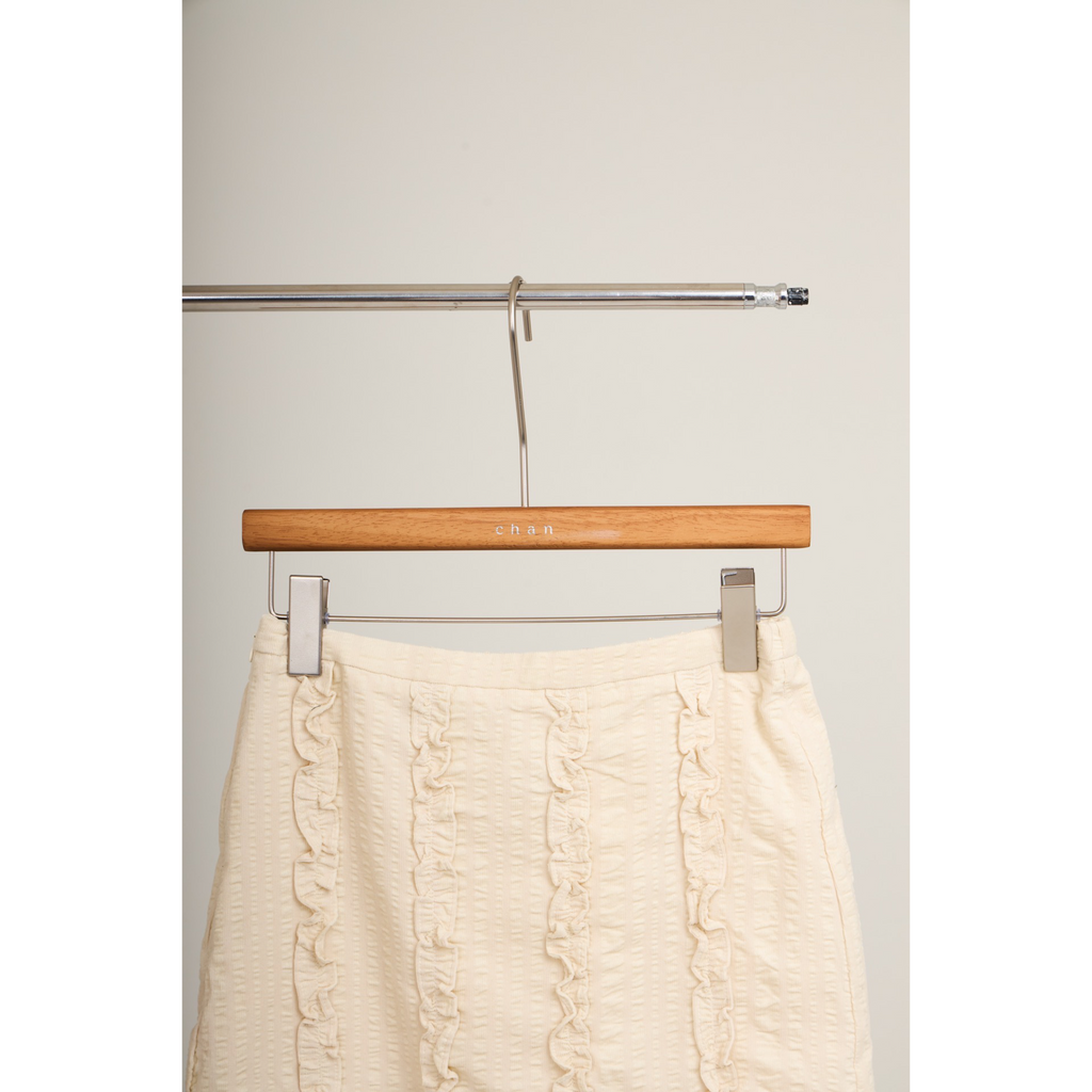 Ruched Midi Skirt – Beige