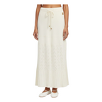 Knit Lace Flare Skirt – White