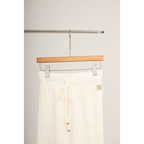 Knit Lace Flare Skirt – White