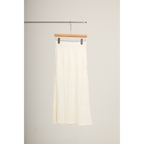 Knit Lace Flare Skirt – White