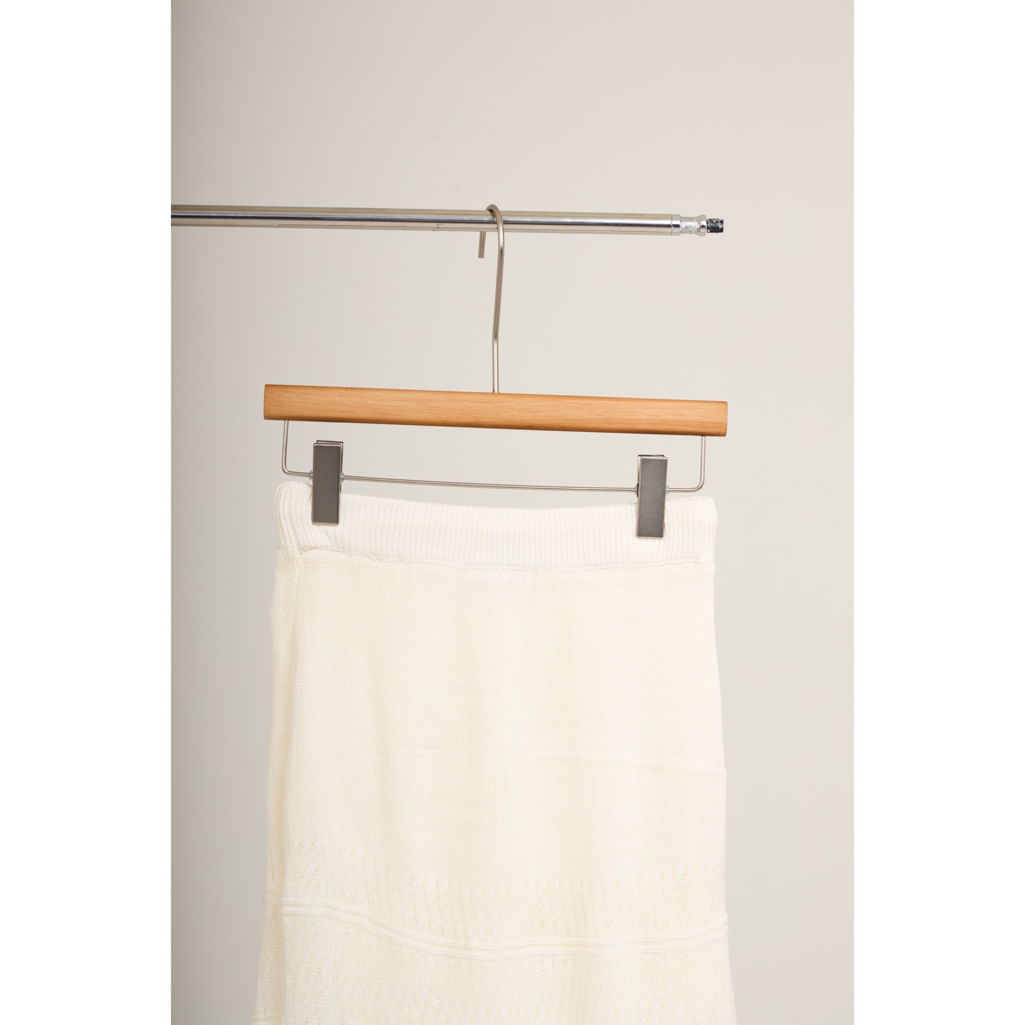 Knit Lace Flare Skirt – White