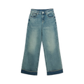Folded Hem Straight Jeans