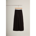 Checked Wide-Leg Pants – Brown
