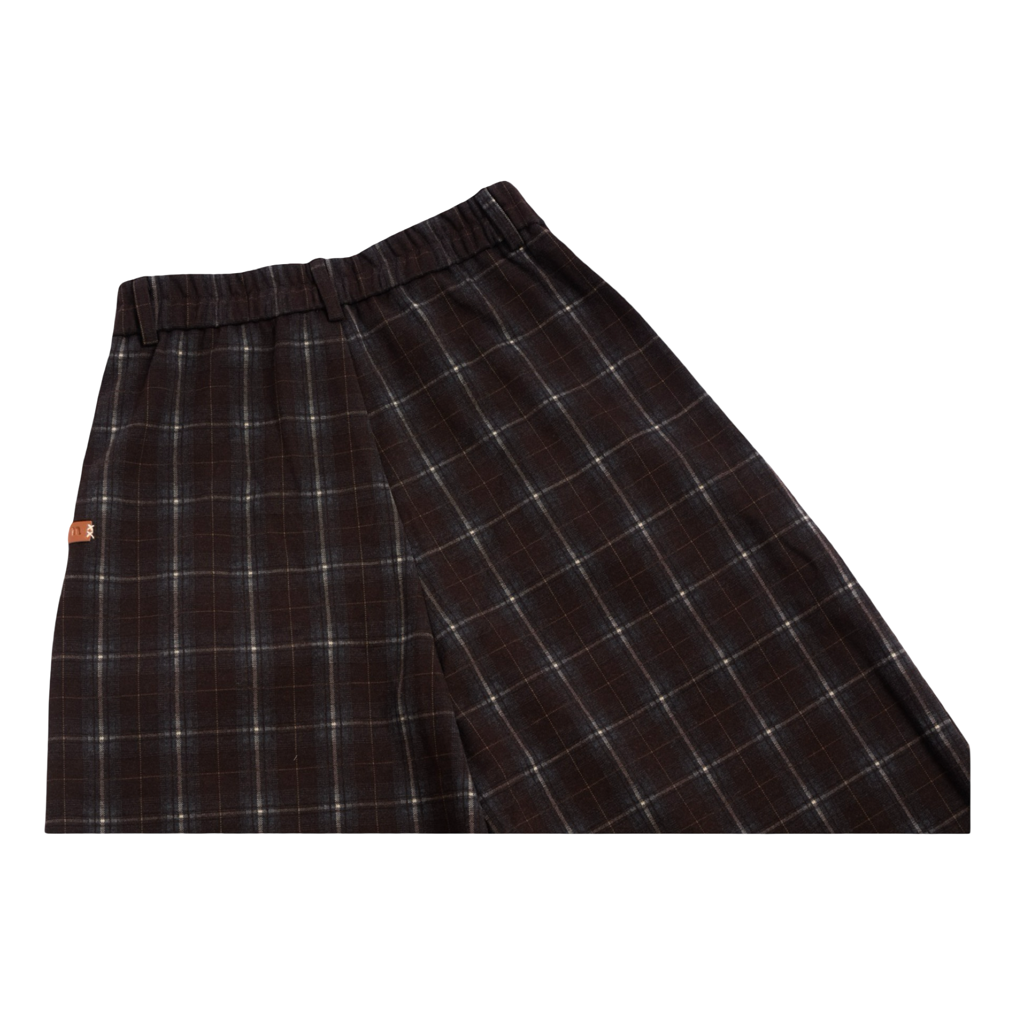 Checked Wide-Leg Pants – Brown
