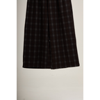 Checked Wide-Leg Pants – Brown