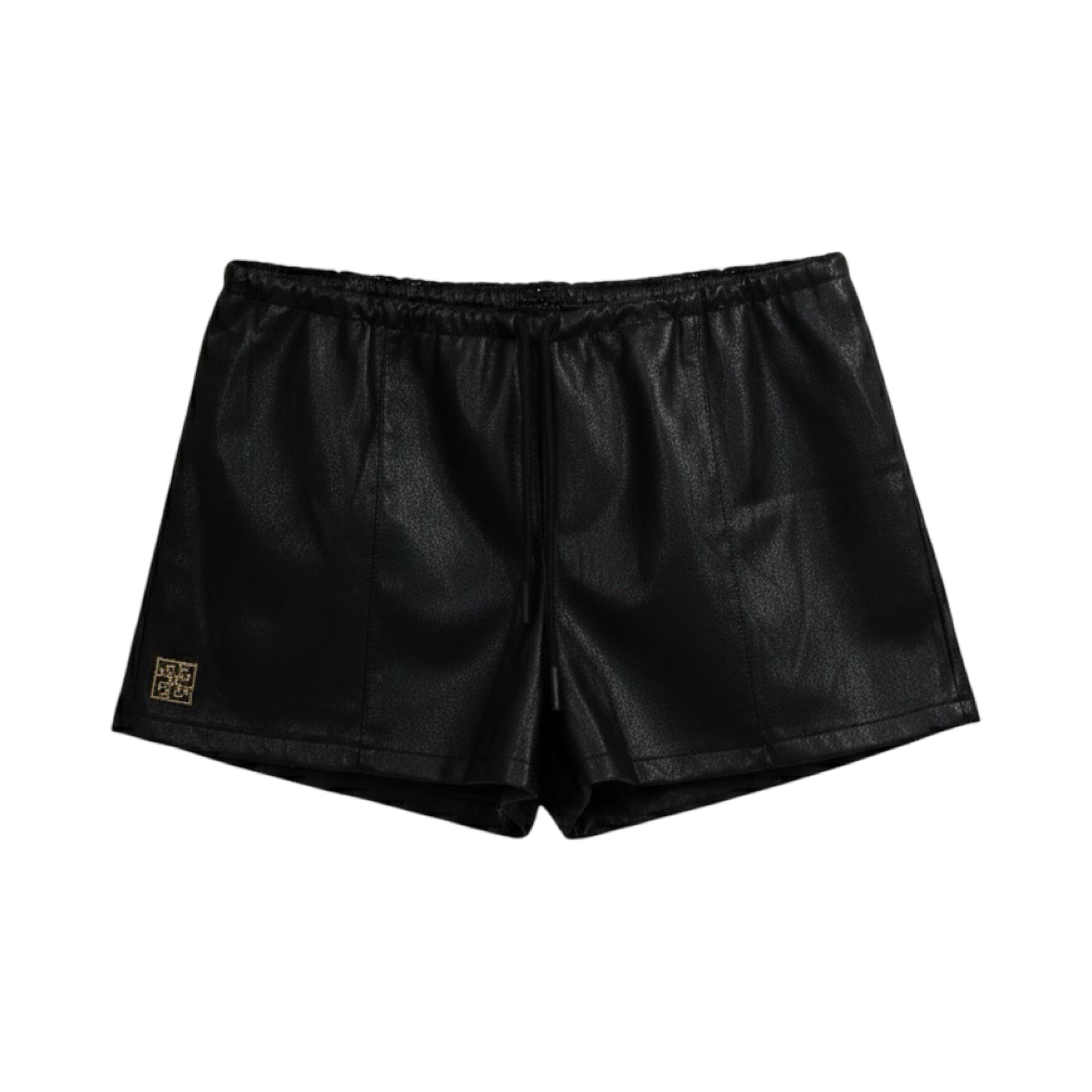 Leather-Look Mini Skort – Black