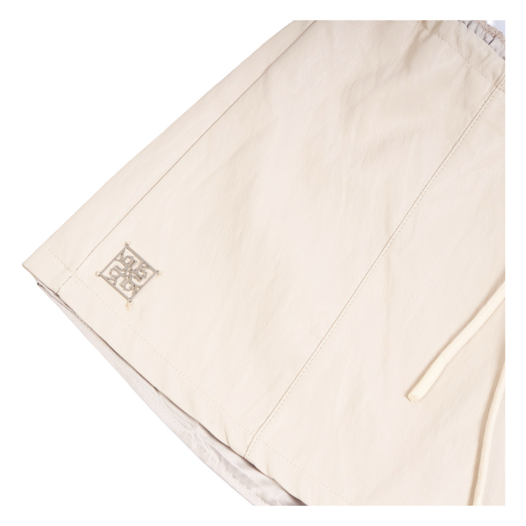 Leather-Look Mini Skort – White
