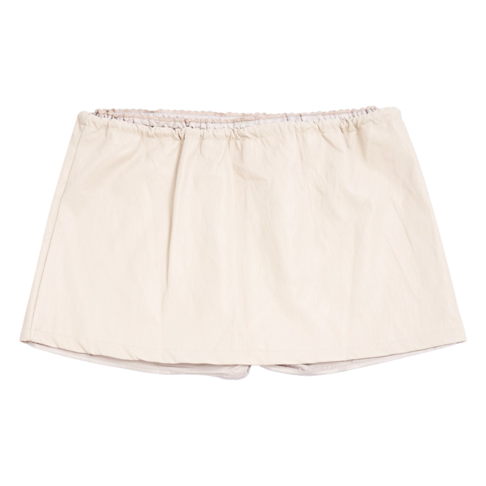 Leather-Look Mini Skort – White