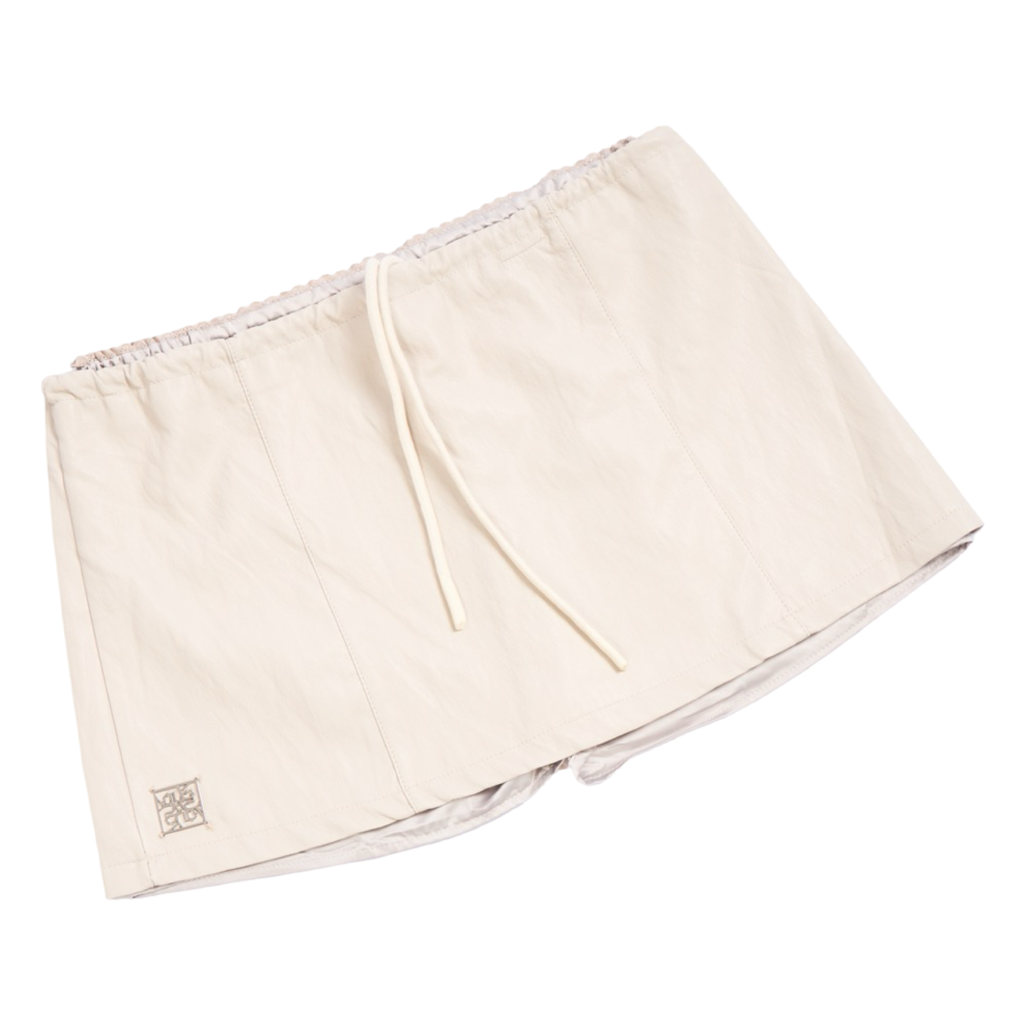 Leather-Look Mini Skort – White