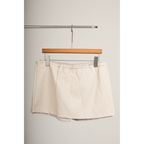 Leather-Look Mini Skort – White