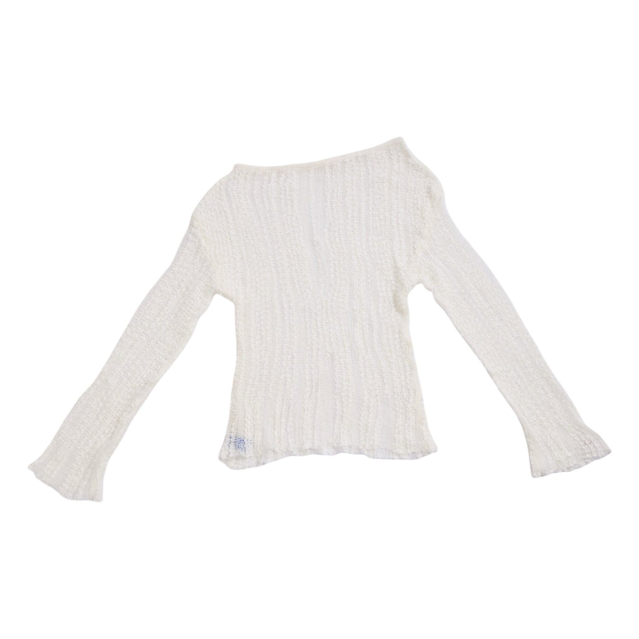 Textured Knit Top – White