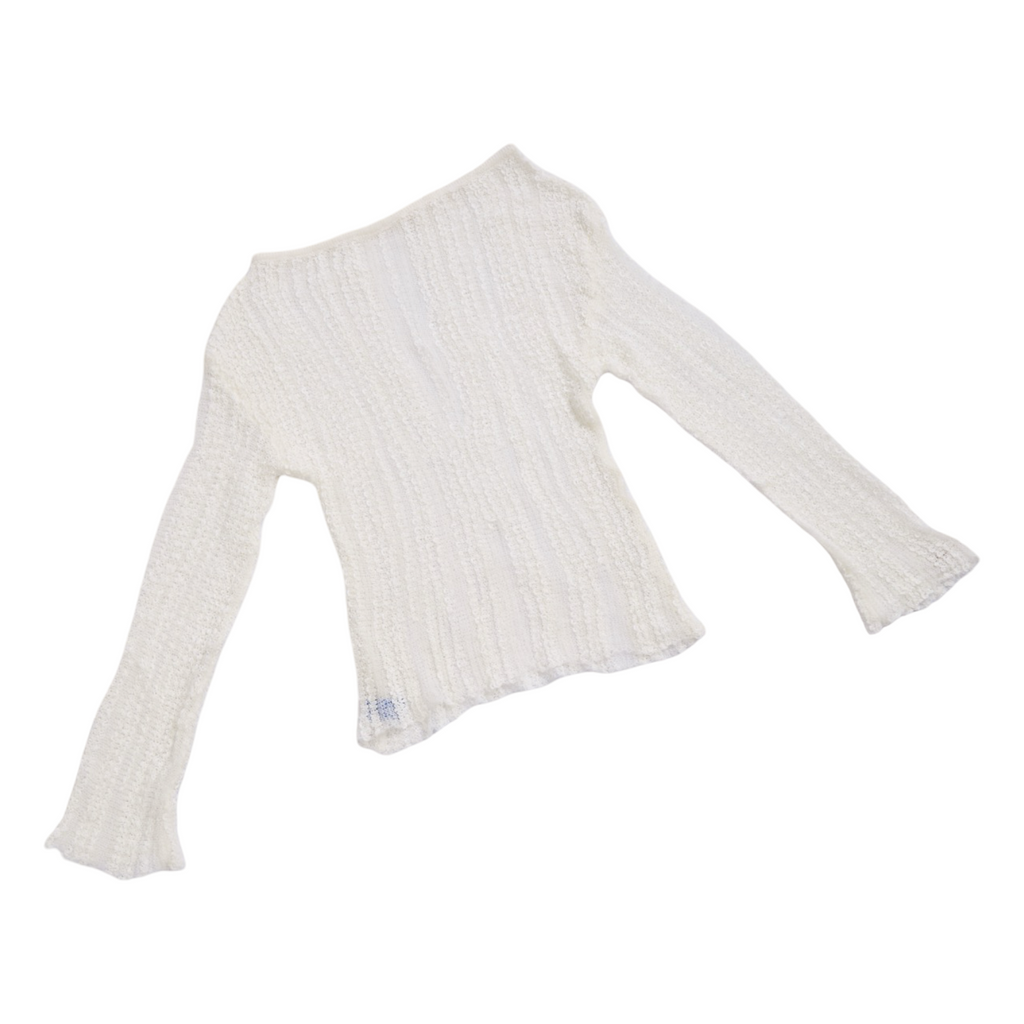 Textured Knit Top – White
