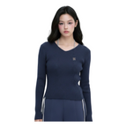 Drawstring Knit Top – Navy