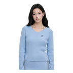Drawstring Knit Top – Blue