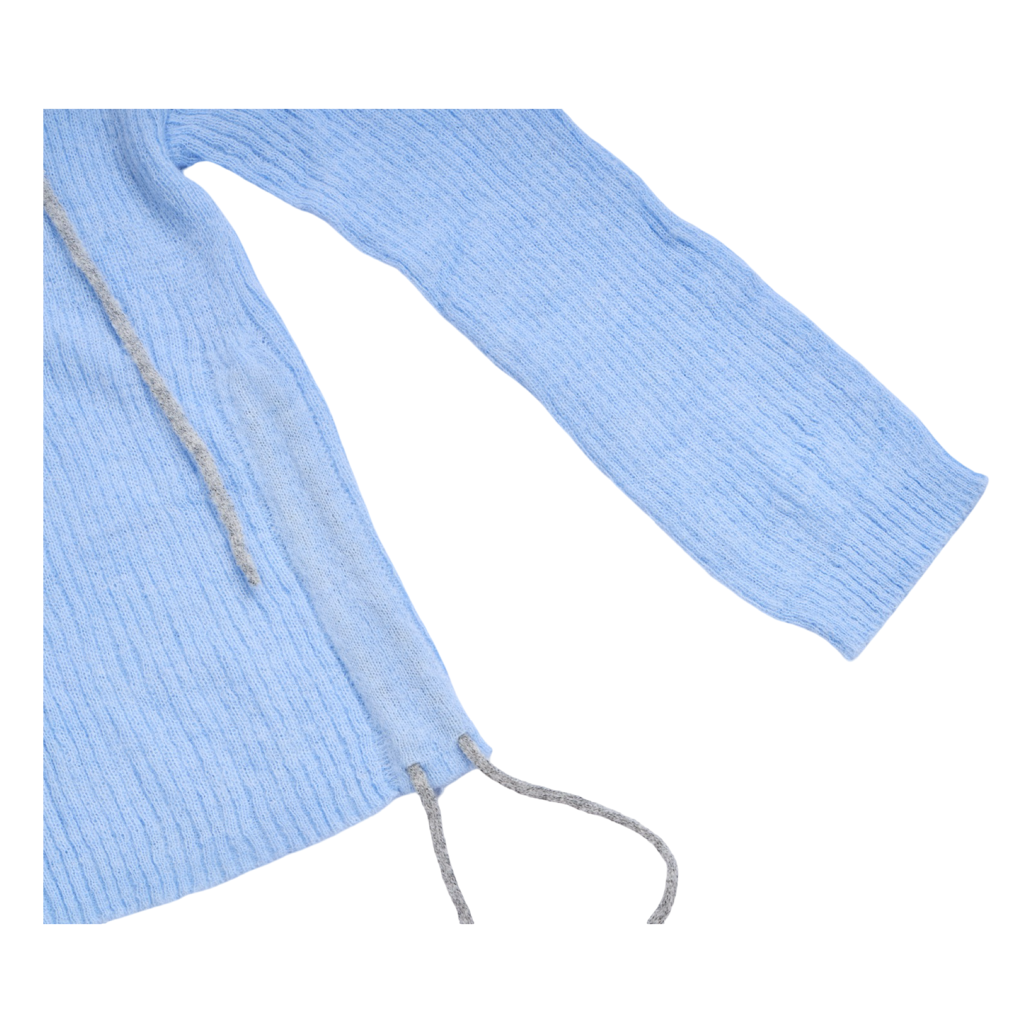 Drawstring Knit Top – Blue