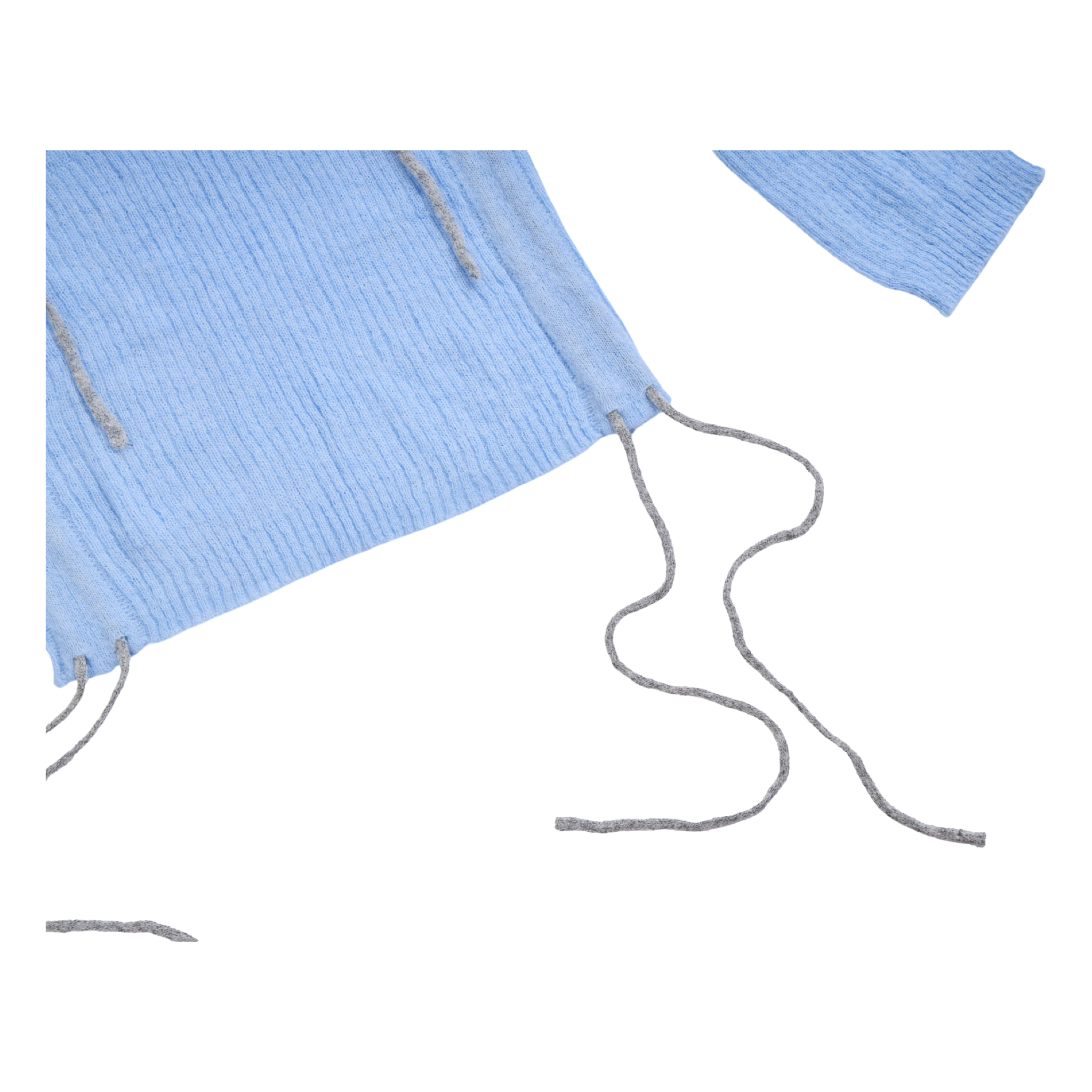 Drawstring Knit Top – Blue