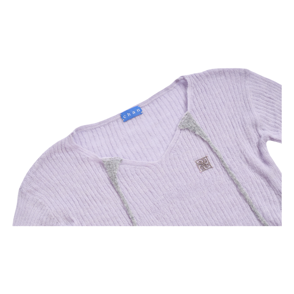Drawstring Knit Top – Purple