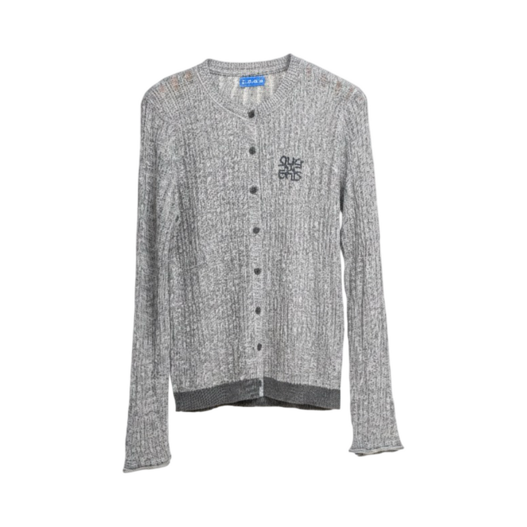 Ribbed Knit Cardigan – Charcoal Grey
