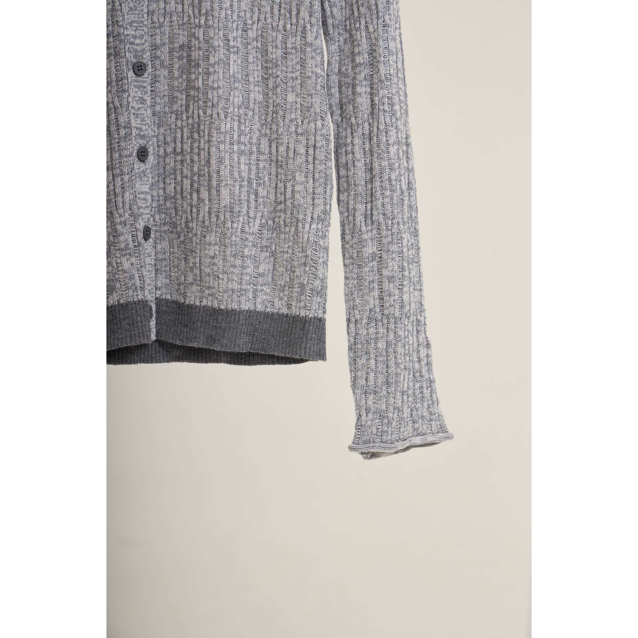 Ribbed Knit Cardigan – Charcoal Grey