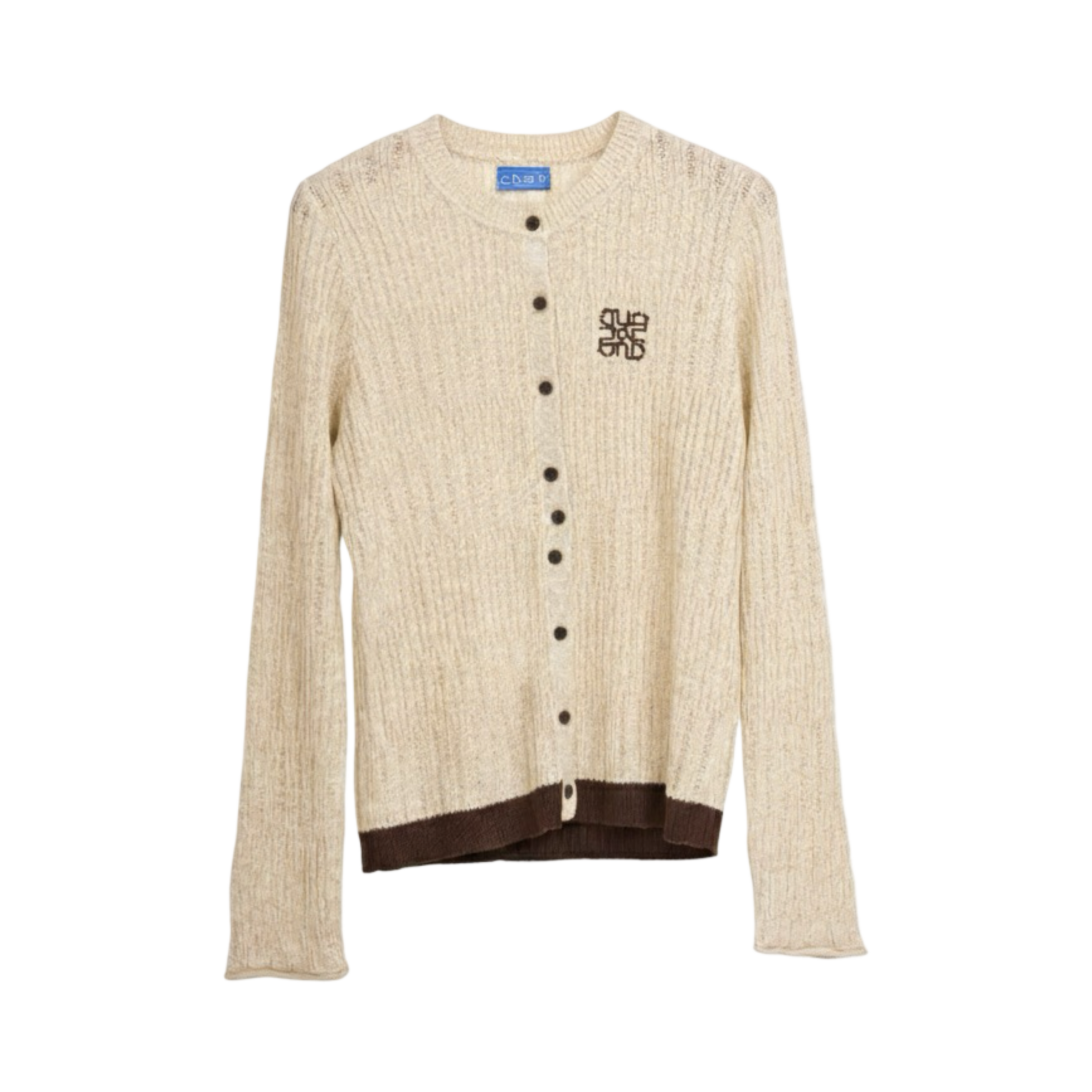 Ribbed Knit Cardigan – Beige
