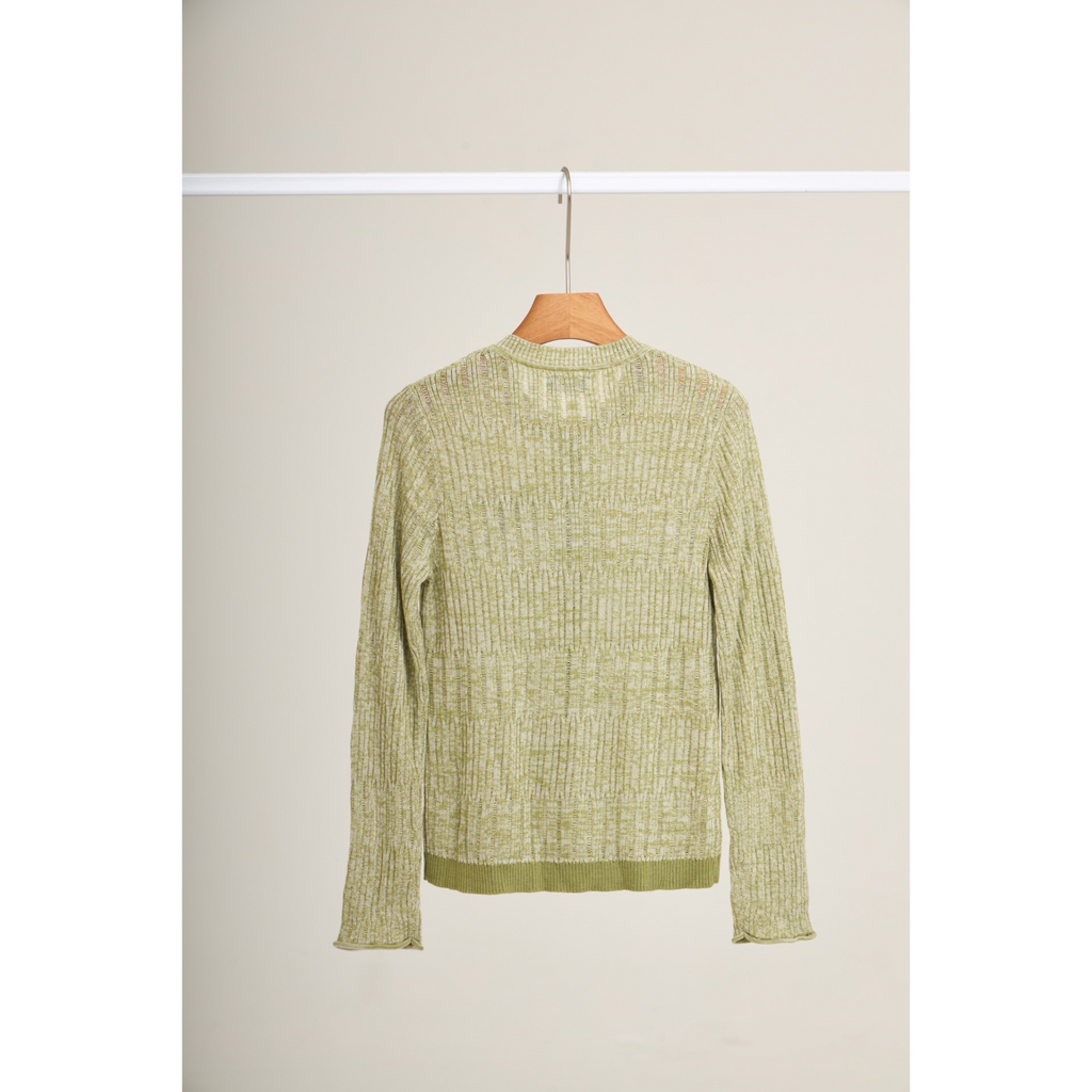 Ribbed Knit Cardigan – Forest Green