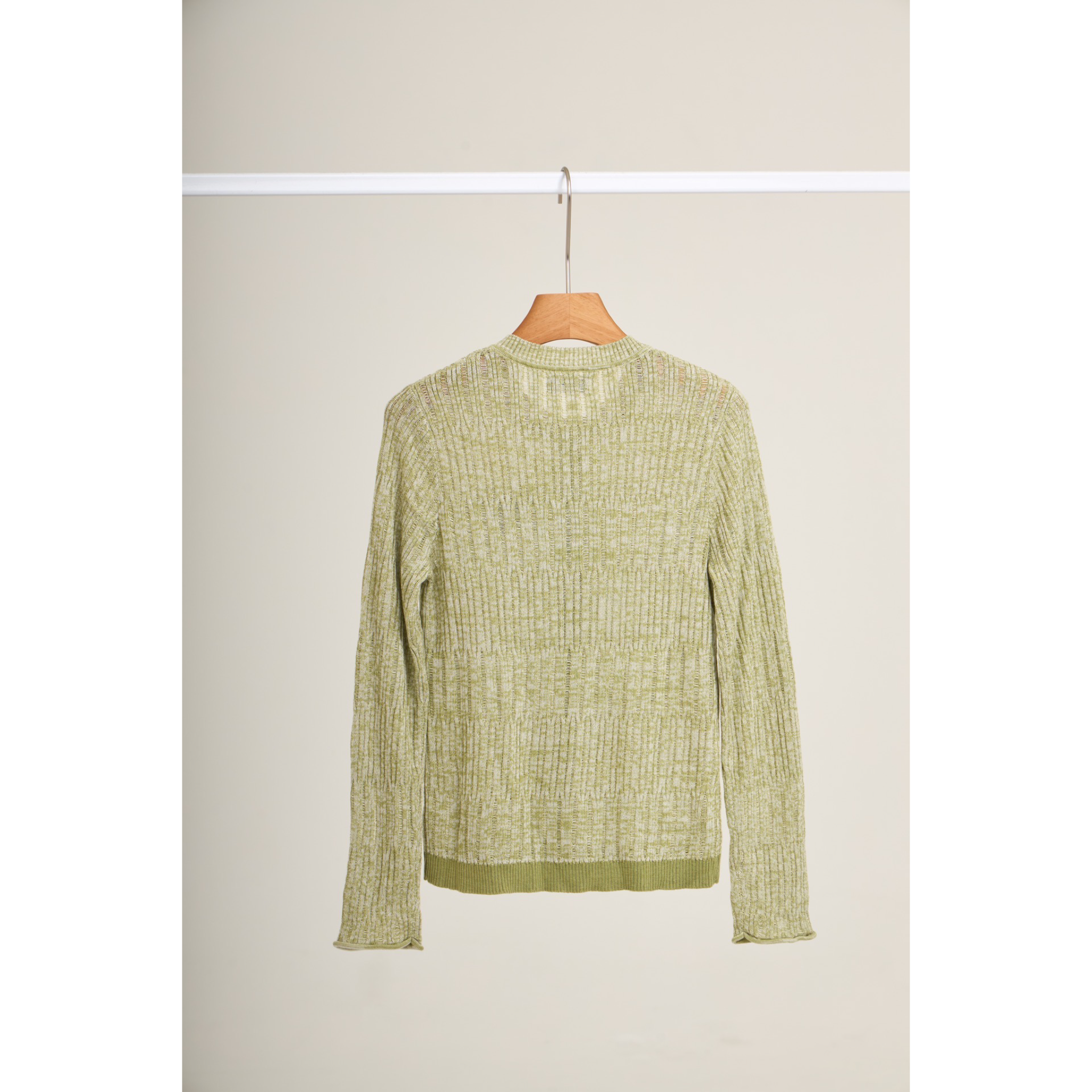 Ribbed Knit Cardigan – Forest Green