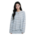 Soft Knit Striped Long Sleeve Top – Sky Blue