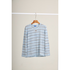 Soft Knit Striped Long Sleeve Top – Sky Blue