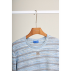 Soft Knit Striped Long Sleeve Top – Sky Blue