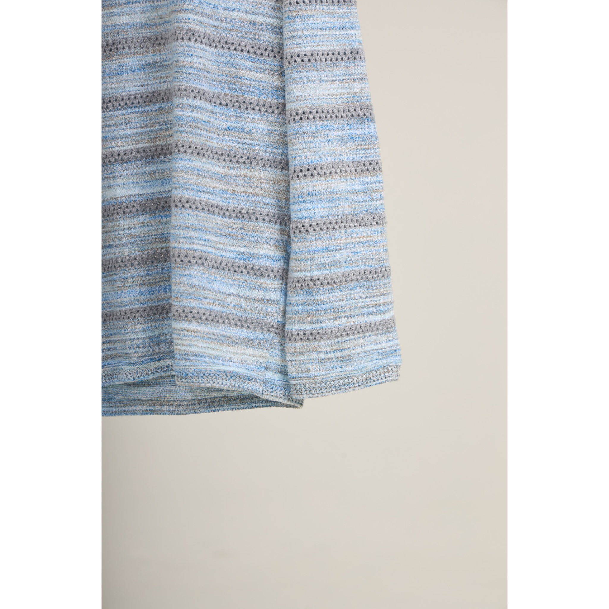 Soft Knit Striped Long Sleeve Top – Sky Blue