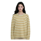 Soft Knit Striped Long Sleeve Top – Warm Sand
