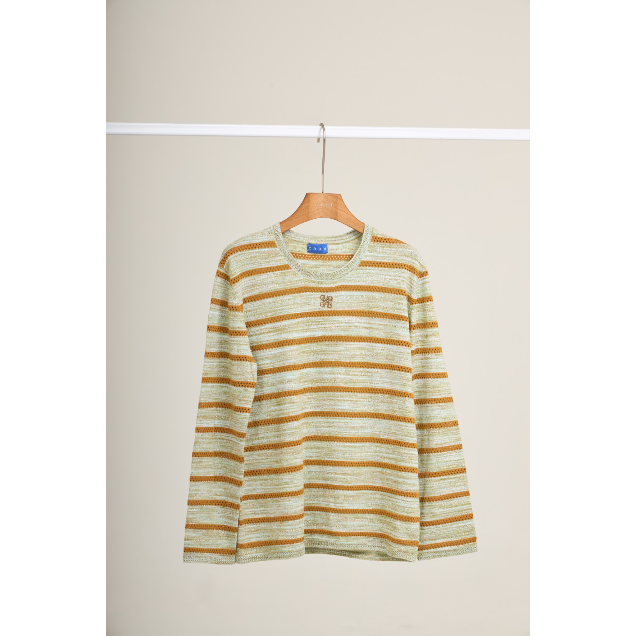 Soft Knit Striped Long Sleeve Top – Warm Sand