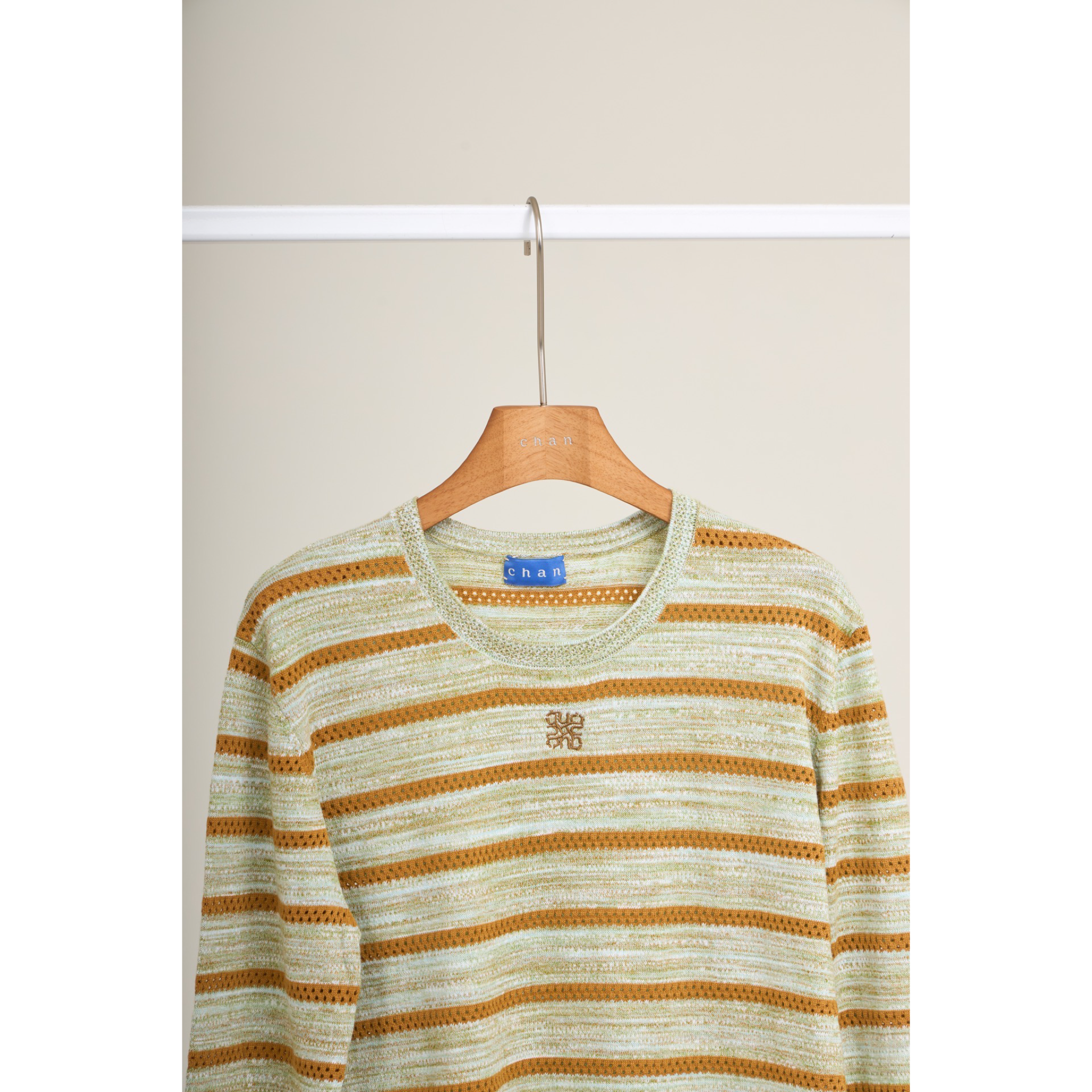 Soft Knit Striped Long Sleeve Top – Warm Sand