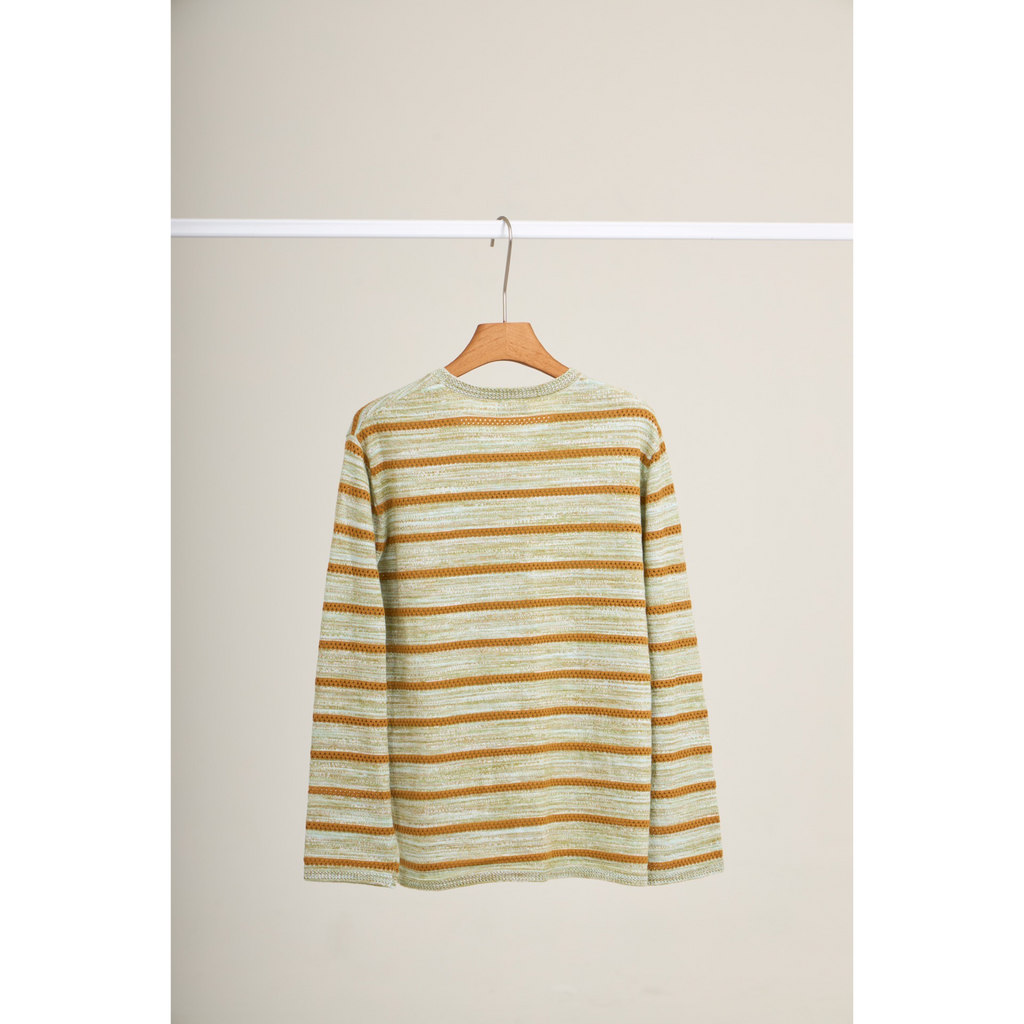 Soft Knit Striped Long Sleeve Top – Warm Sand