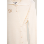 Knit Asymmetric Button Top – Beige