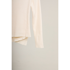 Knit Asymmetric Button Top – Beige