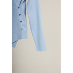 Knit Asymmetric Button Top – Baby Blue