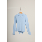 Knit Asymmetric Button Top – Baby Blue