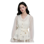 Ruffle Chiffon Blouse – White