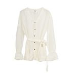 Ruffle Chiffon Blouse – White